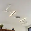 Image de Lindby Plafonnier LED Kerem, 345 cm, couleur nickel, métal