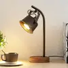 Image de Lampe de table Rubinjo de Lindby, 37 cm, noir, bois, métal, GU10