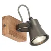Image de Lindby Projecteur halogène Grandesa à intensité variable (Antique, Classic) en Marron Bois e. a. pour Salon & Salle manger (1 lampe,à GU10) Plafonnier spot plafonnier lampe