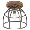 Image de Lindby Plafonnier Rutger à intensité variable (Antique, Classic) en Marron Bois e. a. pour Salon & Salle manger (1 lampe,à E27) bois plafonnier lampe