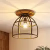 Image de Lindby spot pour plafond Rutger, Ø 34 cm, bois, cage, E27