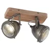 Image de Lindby Spot Farovi à intensité variable (Modern, Industriel) en Noir Bois e. a. pour Salon & Salle manger (à 2 lampes GU10) Lampe encastrable plafonnier applique