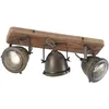 Image de Lindby Spot Farovi à intensité variable (Modern, Industriel) en Noir Bois e. a. pour Salon & Salle manger (à 3 lampes GU10) Lampe encastrable plafonnier applique