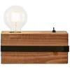 Image de Lindby Lampe à poser Sverina (Traditionnel) en Marron Bois e. a. pour Salon & Salle manger (1 lampe,à E27), bois