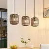 Image de Lindby suspension Canyana, naturel, 3 lampes, rotin, 105 cm