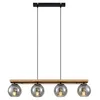 Image de Lindby Suspension en verre Enrique à intensité variable (Moderne) Marron Verre e. a. pour Salon & Salle manger (à 4 lampes, E27) Luminaire Lampe plafond Plafonnier