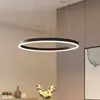 Image de Suspension LED Arcchio Albiona, noire, 1 anneau, Ø 60 cm