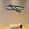 Image de Arcchio Suspension LED Albiona, noir, 2 anneaux, Ø 60 cm