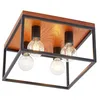 Image de Lindby Plafonnier Miravi à intensité variable (Moderne) en Noir Bois e. a. pour Salon & Salle manger (à 4 lampes, E27) Luminaire Lampe Plafond Eclerage Eclairage Interieur