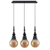 Image de Lucande Suspension Gesja à intensité variable (Moderne) en Noir Métal e. a. pour Salon & Salle manger (à 3 lampes, E27) Luminaire Lampe Plafond Plafonnier Suspendue