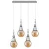 Image de Lucande Suspension Gesja à intensité variable (Moderne) en Argent Métal e. a. pour Salon & Salle manger (à 4 lampes, E27) Luminaire Lampe Plafond Plafonnier