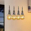 Image de Lucande Gesja suspension 4 lampes allongée chromée