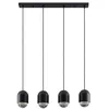 Image de Lucande Suspension Amielle à intensité variable (Moderne) en Noir Métal e. a. pour Salon & Salle manger (à 4 lampes, GU10) Luminaire Lampe Plafond Plafonnier