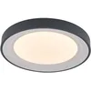 Image de LED Plafonnier Lindum à intensité variable (Moderne) en Gris Métal e. a. pour Salon & Salle manger (1 lampe,à), Eclairage Lampe Luminaire Plafond Eclerage