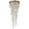 Image de Plafonnier grand, design élégant, magnifique, style baroque, en cristaux, cascade, Armature en Métal couleur or, plafonnier en cristal, lampes sans 12 lampes, E14 12 x 60W 220V