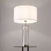 Image de Maytoni lampe de table Muse, blanc, hauteur 53 cm, textile/verre