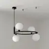 Image de Maytoni Suspension Ring, noir/blanc 4 lampes. verre 44 x 39 cm