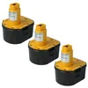 Image de Lot 3 Batteries Ni-MI vhbw 2000mAh (12V) pour Outils DW907K-2, DW907K2H, DW907Z, DW912, DW915 Flash Light comme Dewalt DC9071, DE9037, DE9071, DE9074.