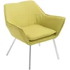 Image de Fauteuil Lounge Design Caracas Tissu I Chaise Confortable Assise et Dossier rembourrés Accoudoir I Fauteuil de Salon Piètement en Métal, Couleur:Vert