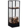 Image de CLP Porte-Bûche Moderne Forrest I Étagère Porte Bois De Cheminée Métal Noir I Étagère Moderne avec 2 Surfaces De Rangement pour Bois De Cheminée, Couleur:Noir