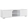 Image de [en.casa] Meuble TV avec Compartiments et Portes Buffets Bas téléviseur Armoire Bas 34,5cm x 120cm x 40cm MDF Blanc