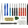 Image de vhbw Kit d'outils de réparation pour smartphone, tablette, écran, changement de batterie - Inclus tournevis, colle, outil d'ouverture et plus noir