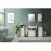 Image de Salle de bain complète - Blanc et gris béton - 1 meuble sous lavabo + 1 étagère + 2 rangements bas - MADEIRA