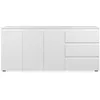 Image de Calicosy Buffet 3 Portes, 3 Tiroirs et 2 Etagères- Décor Chêne- Style Cosy- pour Salon- L178,5 x H80 x P40 cm