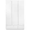 Image de Calicosy Armoire 3 Portes 2 Tiroirs- Blanc- Style Cosy- pour Chambre- L120 x H191 x P55 cm