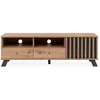 Image de Calicosy Meuble TV 1 Porte, 2 Tiroirs et 2 Niches - Décor Chêne Artisan et Gris Anthracite Lublin - Design Contemporain - Panneaux de Particules pour Salon - L138 x H44 x l40 cm
