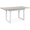 Image de Table extensible Houston 80B - 120-160 x 75 x 80 cm - Plateau effet travertin - 1 extension inclue - 8 personnes