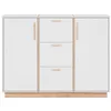 Image de Calicosy Buffet L125 cm - Split - Décor Gris Pierre et Chêne Jackson Hickery - en Panneaux de Particules - pour Salle à Manger - L125 x l40 x H94 cm