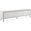 Image de Meuble TV - ARONA - Blanc / Chêne artisan - 3 abbatants - 175 x 50 x 38 cm