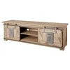 Image de Meuble TV Manguier beige laqué 160x45x50 (BxTxH) RAILWAY #301