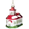 Image de BRUBAKER - Suspension pour Sapin de Noël - Église Enneigée - Boule en Verre Soufflé - Peinte à la Main - Drôle & Originale - Décoration Arbre de Noël - 9,5 cm