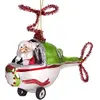 Image de BRUBAKER - Suspension pour Sapin de Noël - Père Noël en Hélicoptère - Boule en Verre Soufflé - Peinte à la Main - Drôle & Originale - Décoration Arbre de Noël - 11 cm