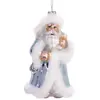 Image de BRUBAKER - Suspension pour Sapin de Noël - Père Noël Blanc/Argenté - Boule en Verre Soufflé - Peinte à la Main - Drôle & Originale - Décoration Arbre - 15 cm