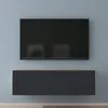 Image de Mai & Mai Meuble TV Suspendu Table TV Salon Marron Clair + Gris Noir 100cm