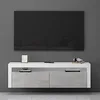 Image de Mai & Mai Meuble TV Armoire 2 Portes avec Soft-Close Table TV pour Le Salon Blanc Mat + Béton 160x40x46 cm Fernsehschrank01