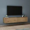 Image de Mai & Mai Meuble TV Armoire avec Soft-Close Table TV pour Le Salon Marron Clair 160x40,2x30 cm TC002