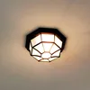Image de Licht-Erlebnisse Plafonnier en verre et aluminium noir, IP44, pour jardin et terrasse, L:27 cm, E27, rustique, MILANO