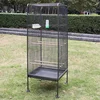 Image de Melko® Oiseaux/volière oiseaux maison/cage pour animaux en fer, gris, env. 146 x 54,5 x 54,5 cm (H x l x P) + 4 perchoirs et 2 mangeoires,