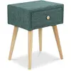 Image de Homestyle4u Table de chevet avec tiroir en Tissu Turquoise