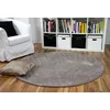 Image de Snapstyle Mona - Tapis à Poils Longs Rond - Velours - Taupe - 4 Tailles Disponibles