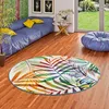 Image de Pergamon Faro - Tapis de Designer Rond - Motif Tropical Branche d'arbre Multicolore - 3 Tailles Disponibles