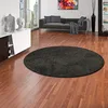 Image de Snapstyle Mona - Tapis à Poils Longs Rond - Velours - Noir - 4 Tailles Disponibles