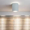 Image de Licht-Erlebnisse Spot en saillie intérieur métal blanc cuisine couloir salon H : 12,5 cm E27 jusqu'à 60 watts plafonnier rond moderne Bauhaus salle à manger DOWNLIGHT