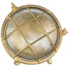 Image de Applique murale extérieure en laiton et verre IP64 pour jardin et terrasse Ø24 cm E27 max. 18 W Rustique Maritime Lampe extérieure ronde SERIFOS