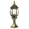 Image de Luminaire de chemin en aluminium et verre doré antique IP23 pour terrasse jardin 50,5 cm petit E27 Lanterne rustique style maison de campagne lampe de socle extérieure BREST