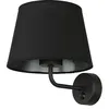 Image de Applique tissu métal noir chambre salon couloir H : 24 cm E27 max 60 watts applique murale Bauhaus chaleureuse salle à manger MAJA